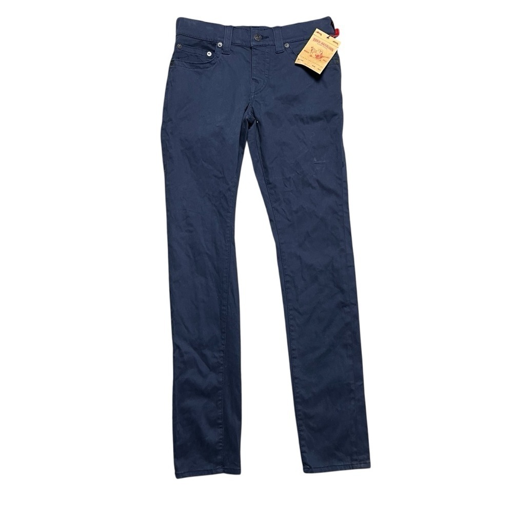 NWT True Religion Rocco Relaxed Skinny Navy Blue Non Denim Pants Size 30